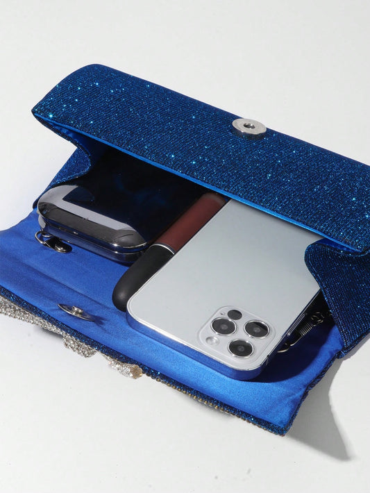 Bow Evening Bag Sparkly Clutch Purses For Women Wedding Glitter Rhinestone Party Prom Purse Dressy Clutch Bags