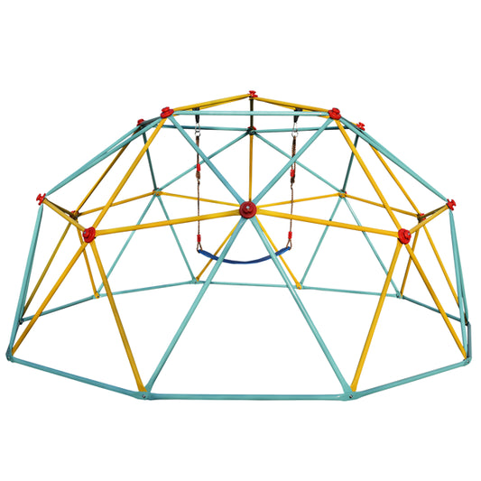 10FT Climbing Dome For Kids Jungle Gym Apply To Park Dome Climber With Swing Playground Equipment,Blue