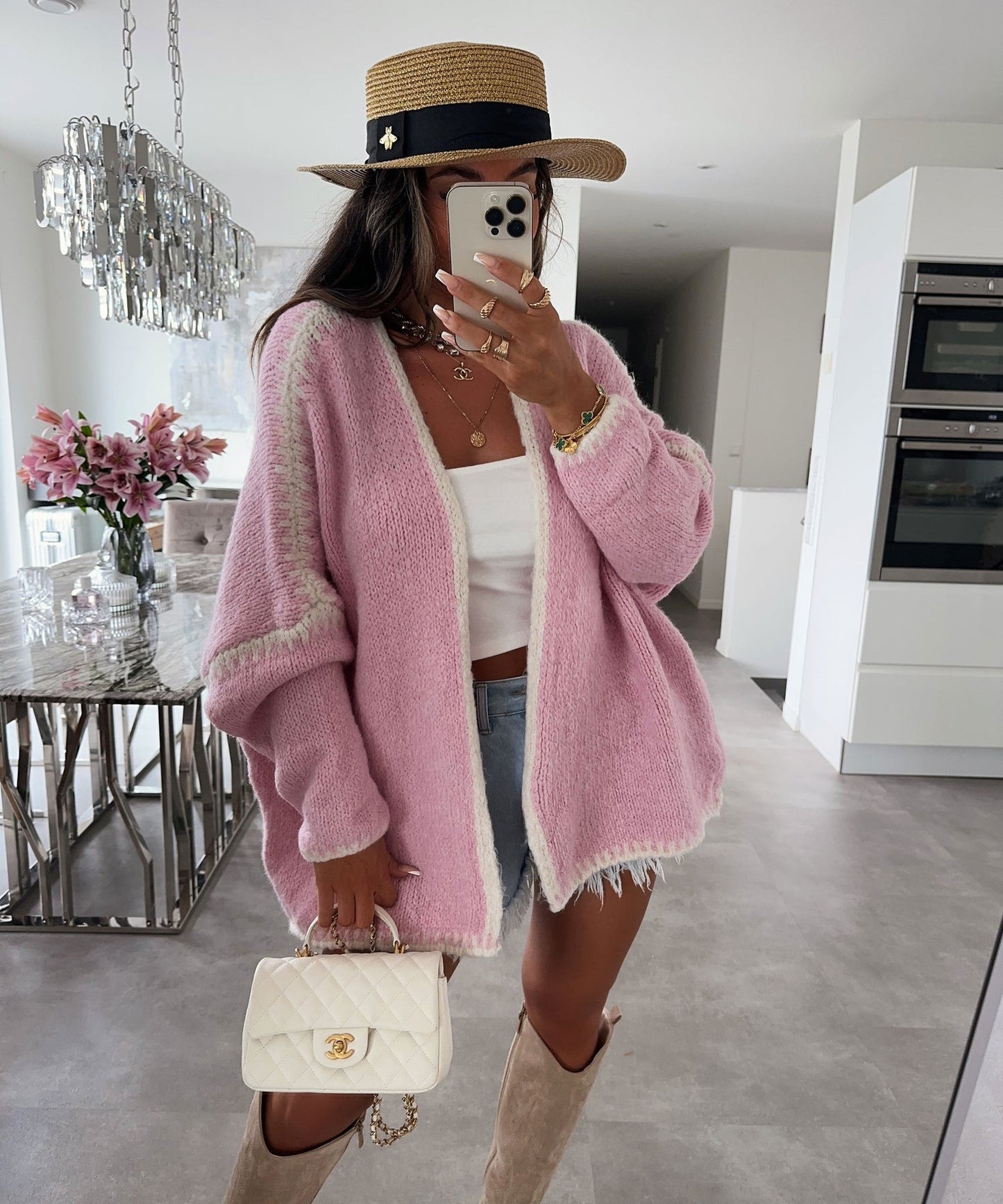 Thick Needle Knitted Sweater Coat Solid Color Loose Cardigan