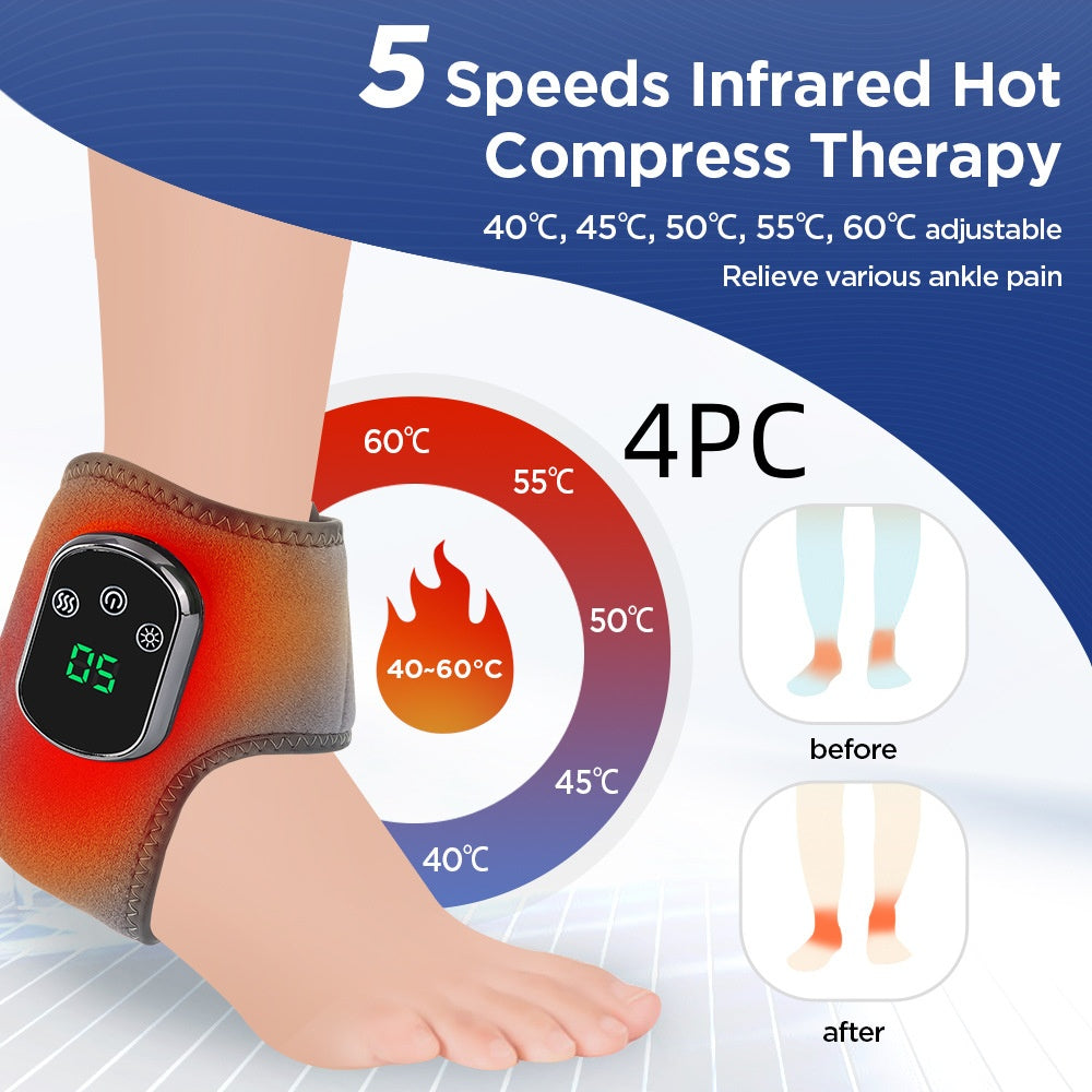 Masajeador de Tobillo con Calor y Vibración Recargable
