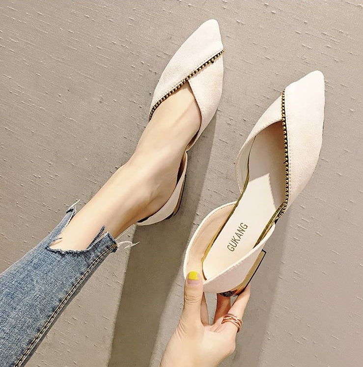 Summer Korean version of the wild pointed shallow mouth thick with the new fairy soft bottom peas shoes