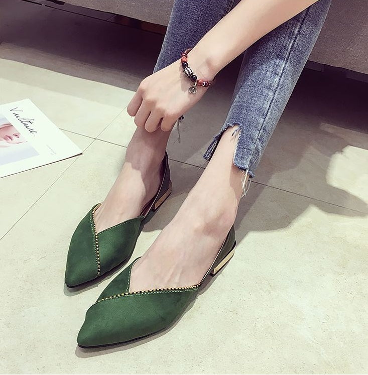 Summer Korean version of the wild pointed shallow mouth thick with the new fairy soft bottom peas shoes