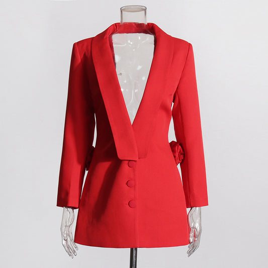 New Design Of Special Interest No Back Mosaic Flower Blazer