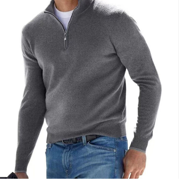 Men's Coat Sweater Thickened Pullover Half Turtleneck