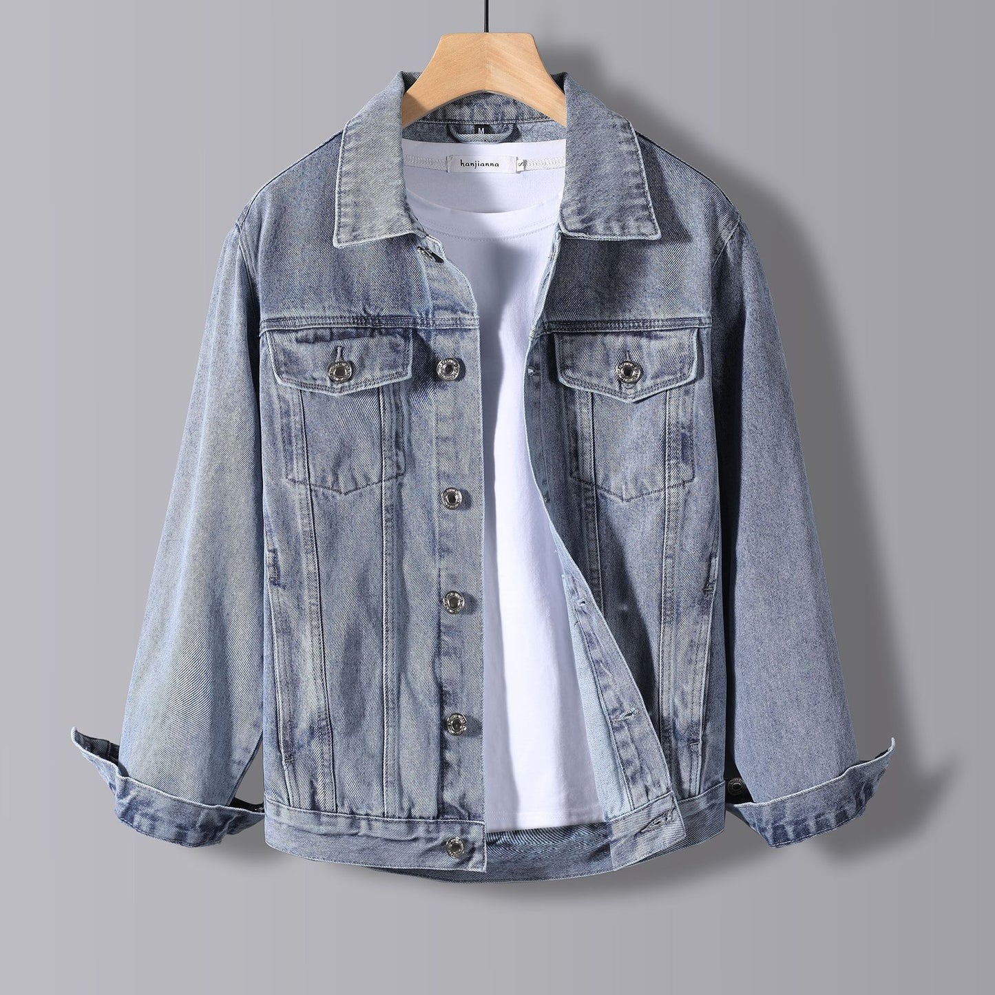 Lapel Top Coat Men's Korean Style Loose Trend