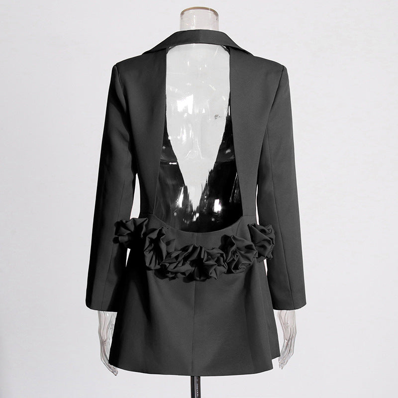 New Design Of Special Interest No Back Mosaic Flower Blazer