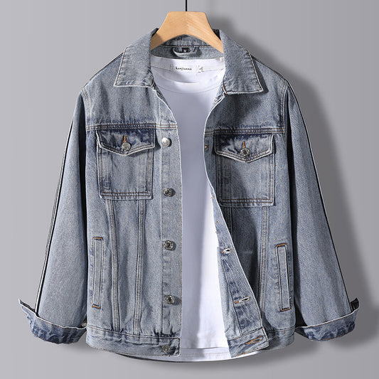 Lapel Top Coat Men's Korean Style Loose Trend