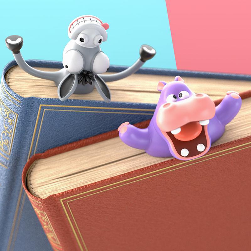 Creative PVC Personality Student Gift 3D Three-dimensional Animal Bookmark