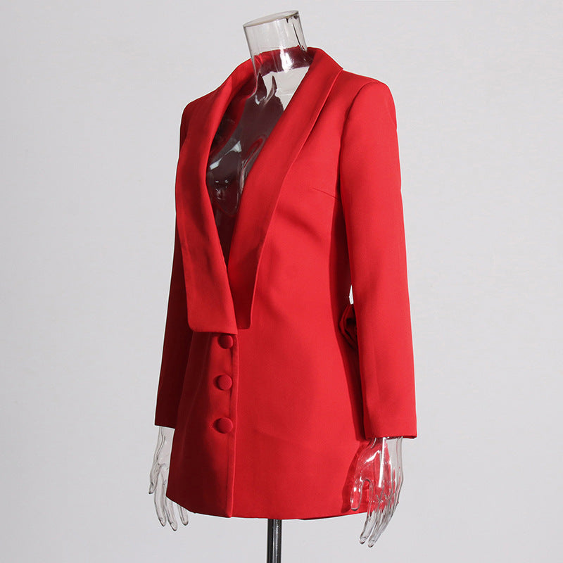 New Design Of Special Interest No Back Mosaic Flower Blazer