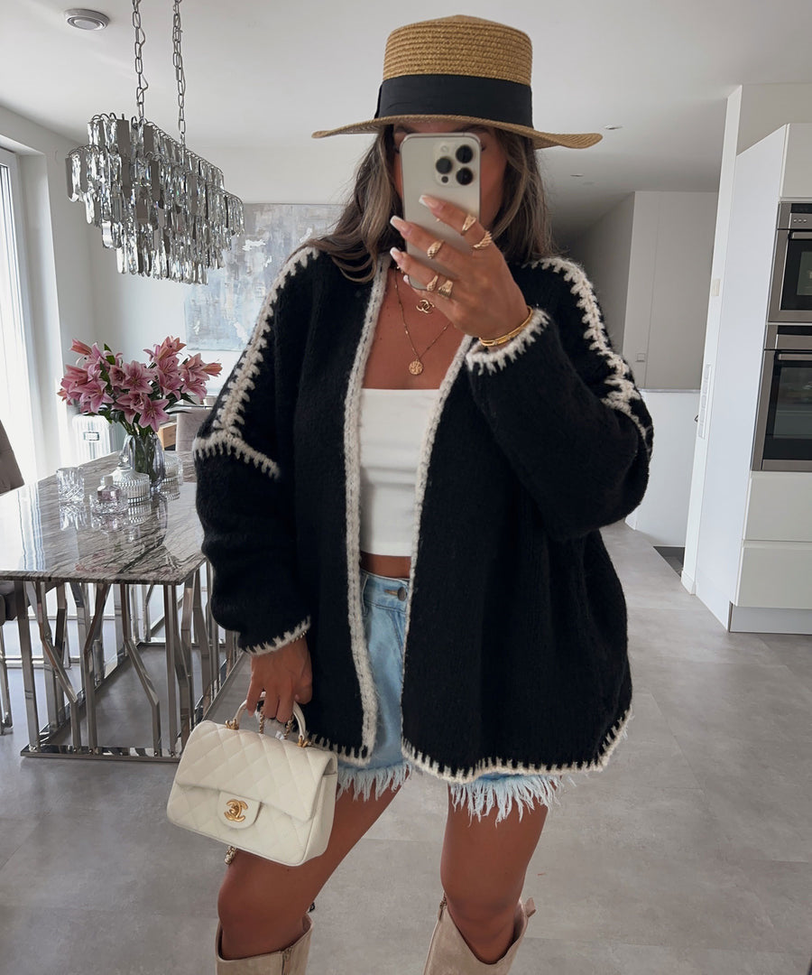 Thick Needle Knitted Sweater Coat Solid Color Loose Cardigan