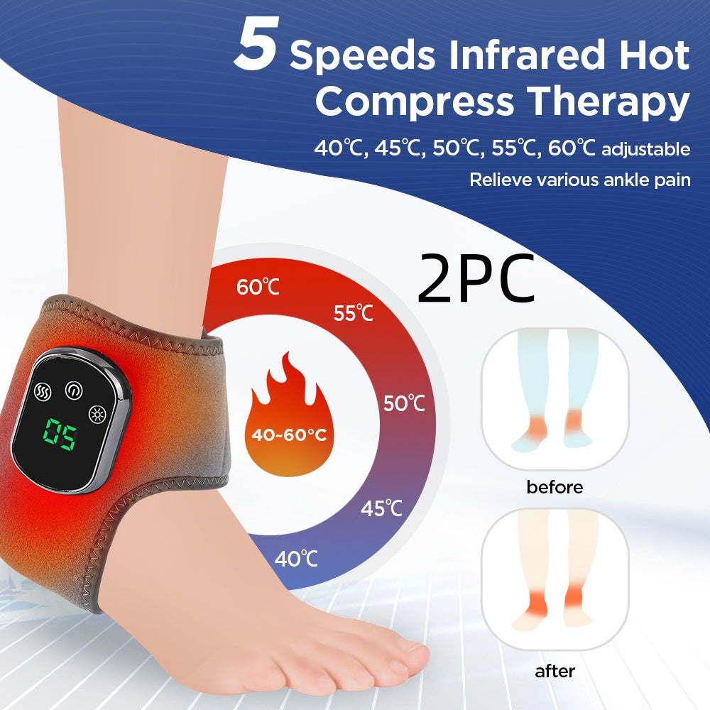 Masajeador de Tobillo con Calor y Vibración Recargable