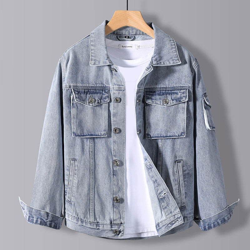 Lapel Top Coat Men's Korean Style Loose Trend