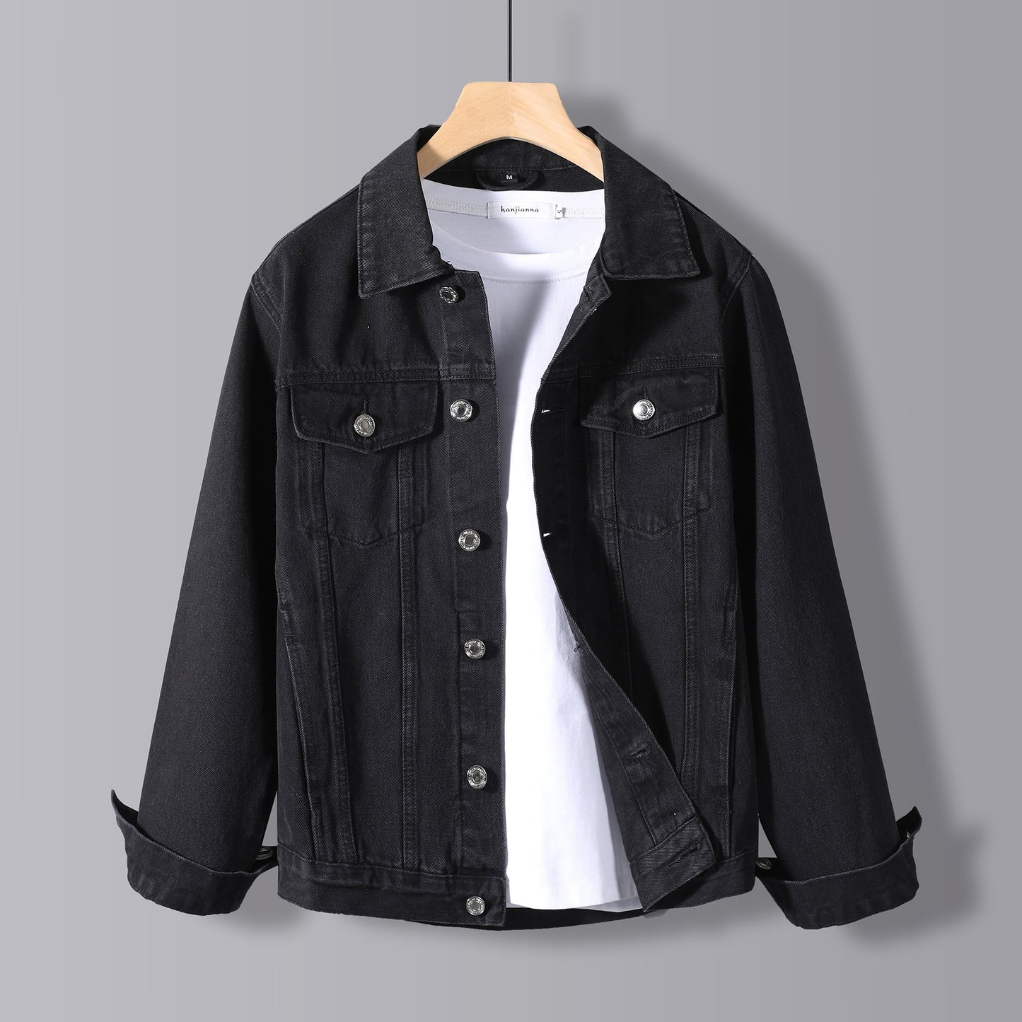 Lapel Top Coat Men's Korean Style Loose Trend