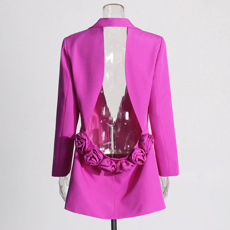 New Design Of Special Interest No Back Mosaic Flower Blazer